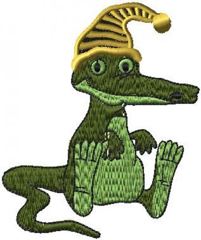 Krokodýl s čepicí
