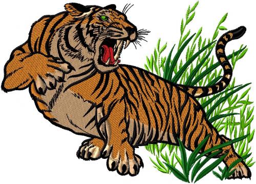 tygr v trávě